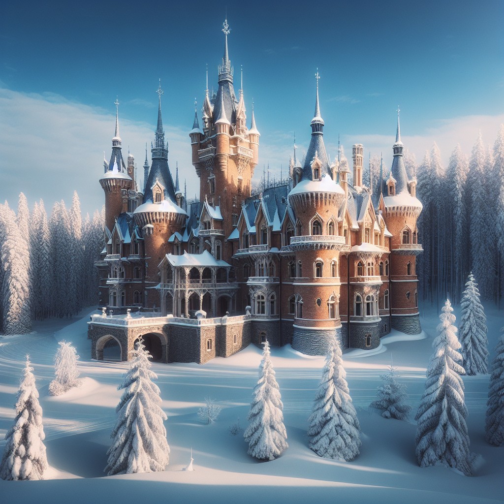 winter fairytale castle
