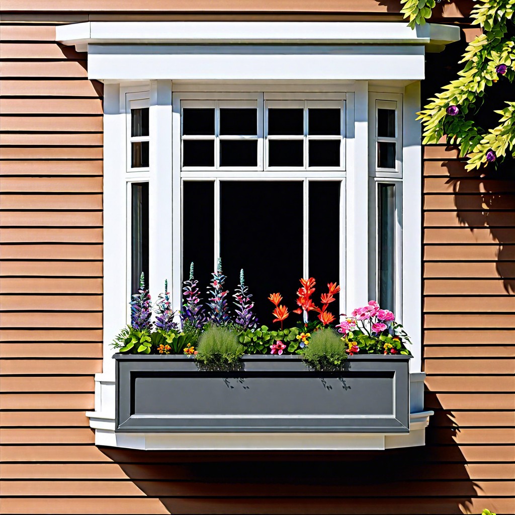 11 box bay window with flower boxes