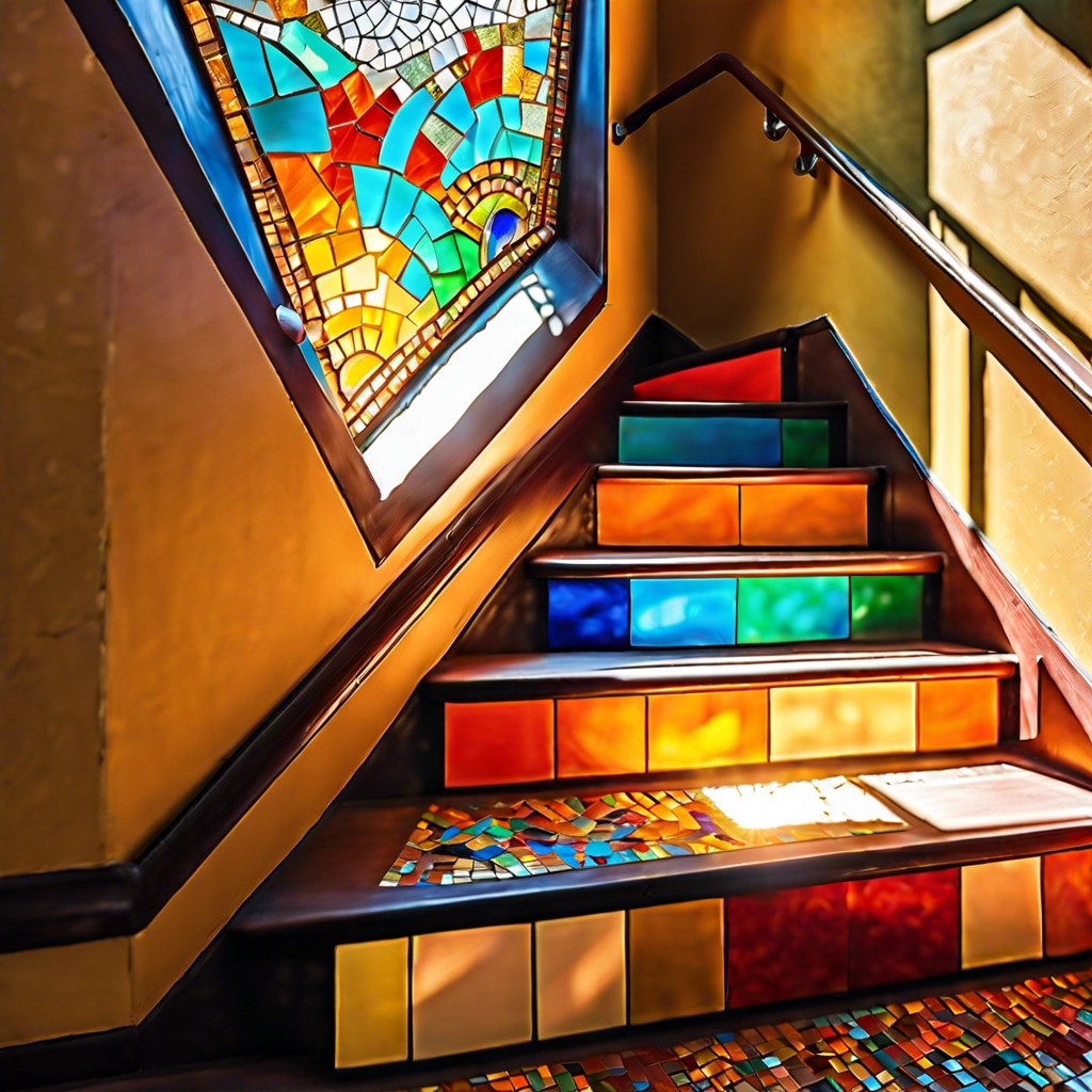 abstract mosaic stairwell window
