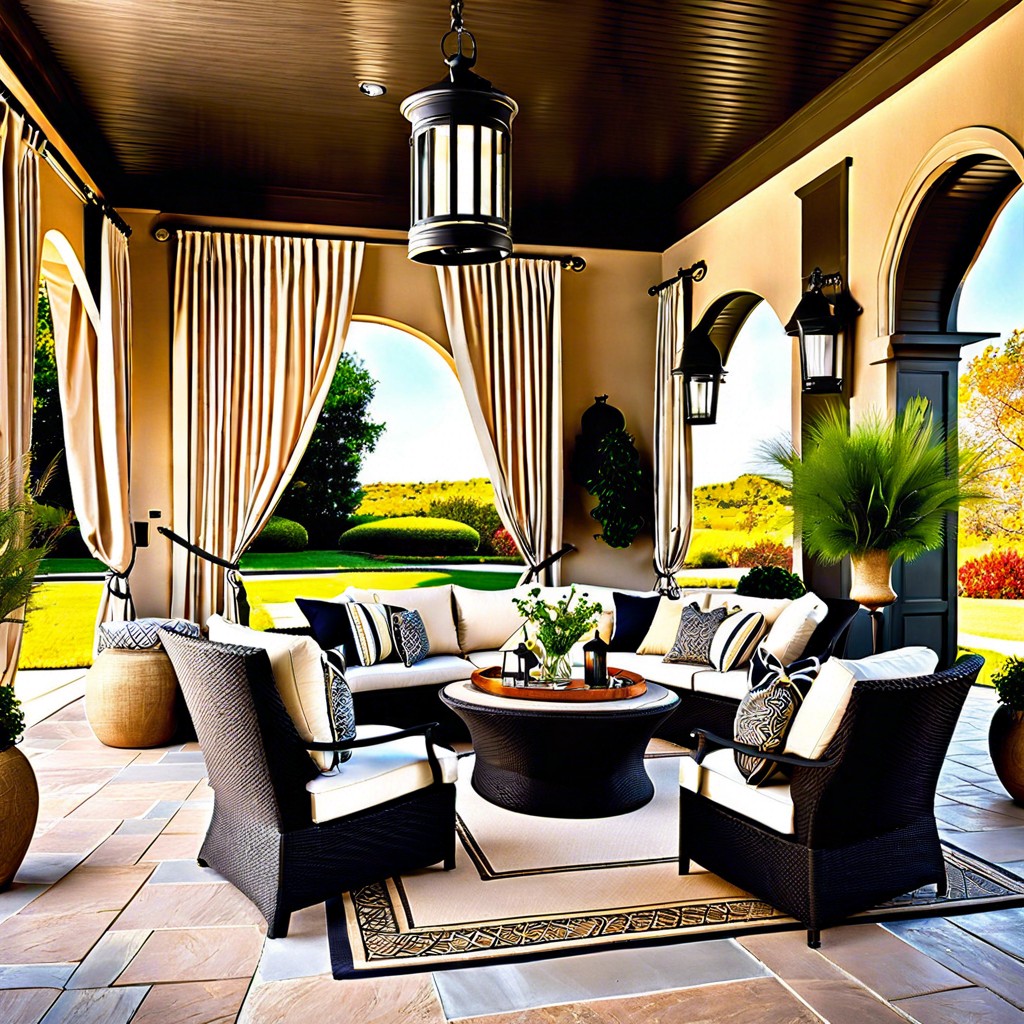 add outdoor drapery for a luxurious patio