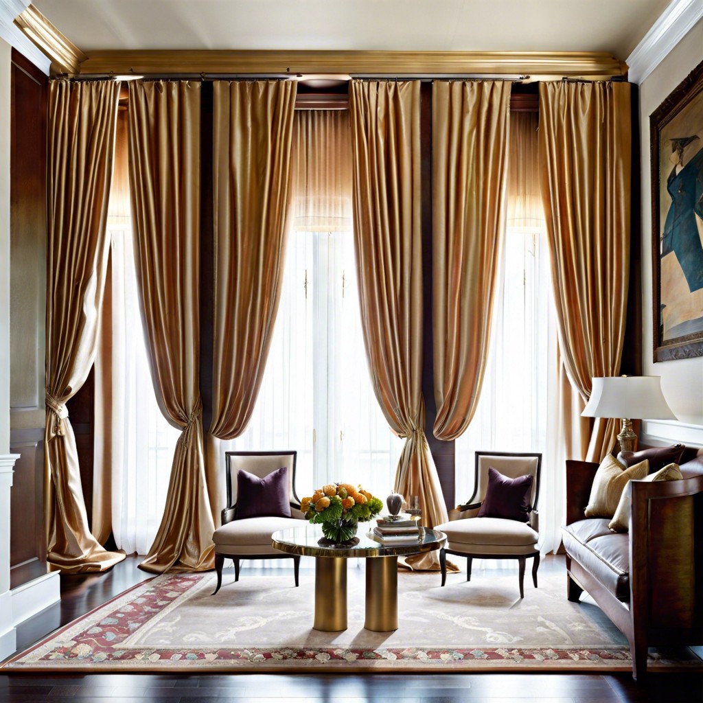 adding elegance using silk drapes on narrow windows