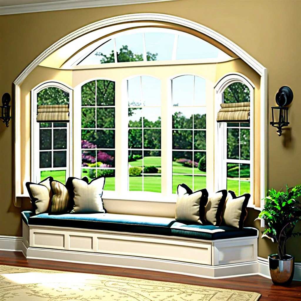 arched bay window with bench seat