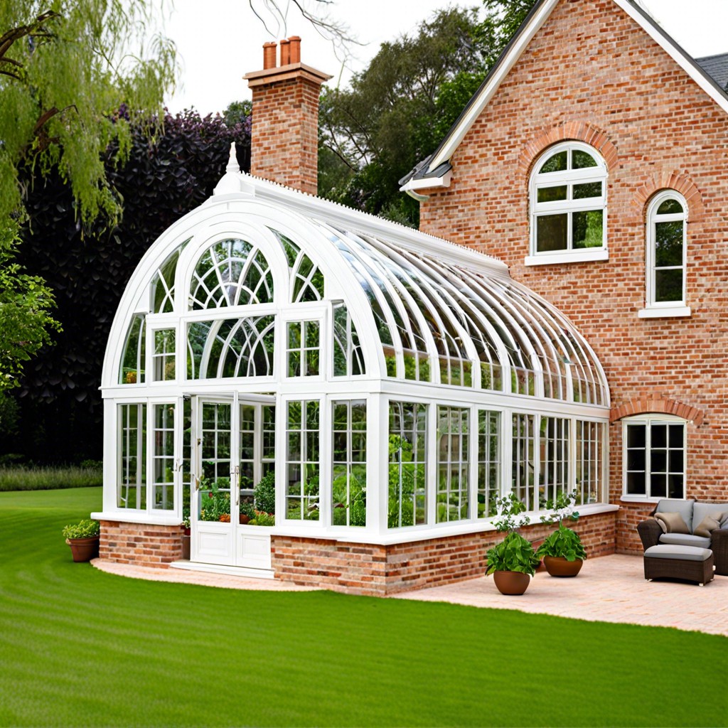 arched window greenhouse extension