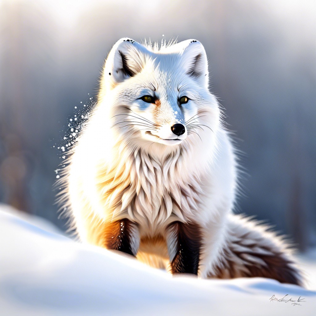 arctic fox in snow