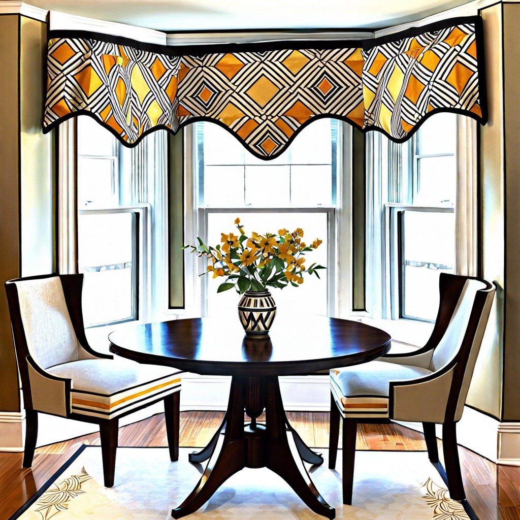 art deco geometric valances