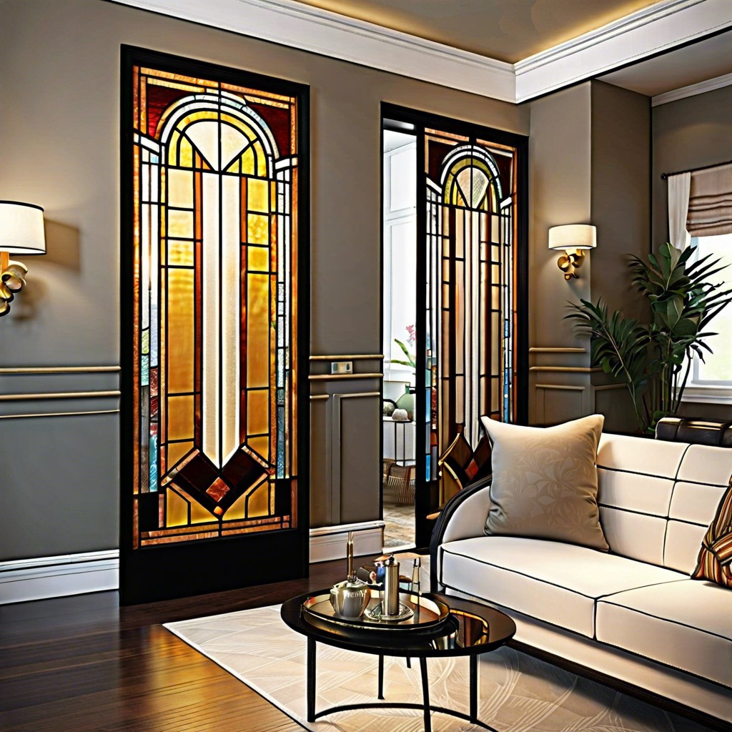 art deco stained glass room dividers