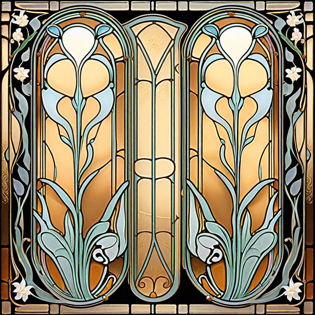 art nouveau inspired frosted designs