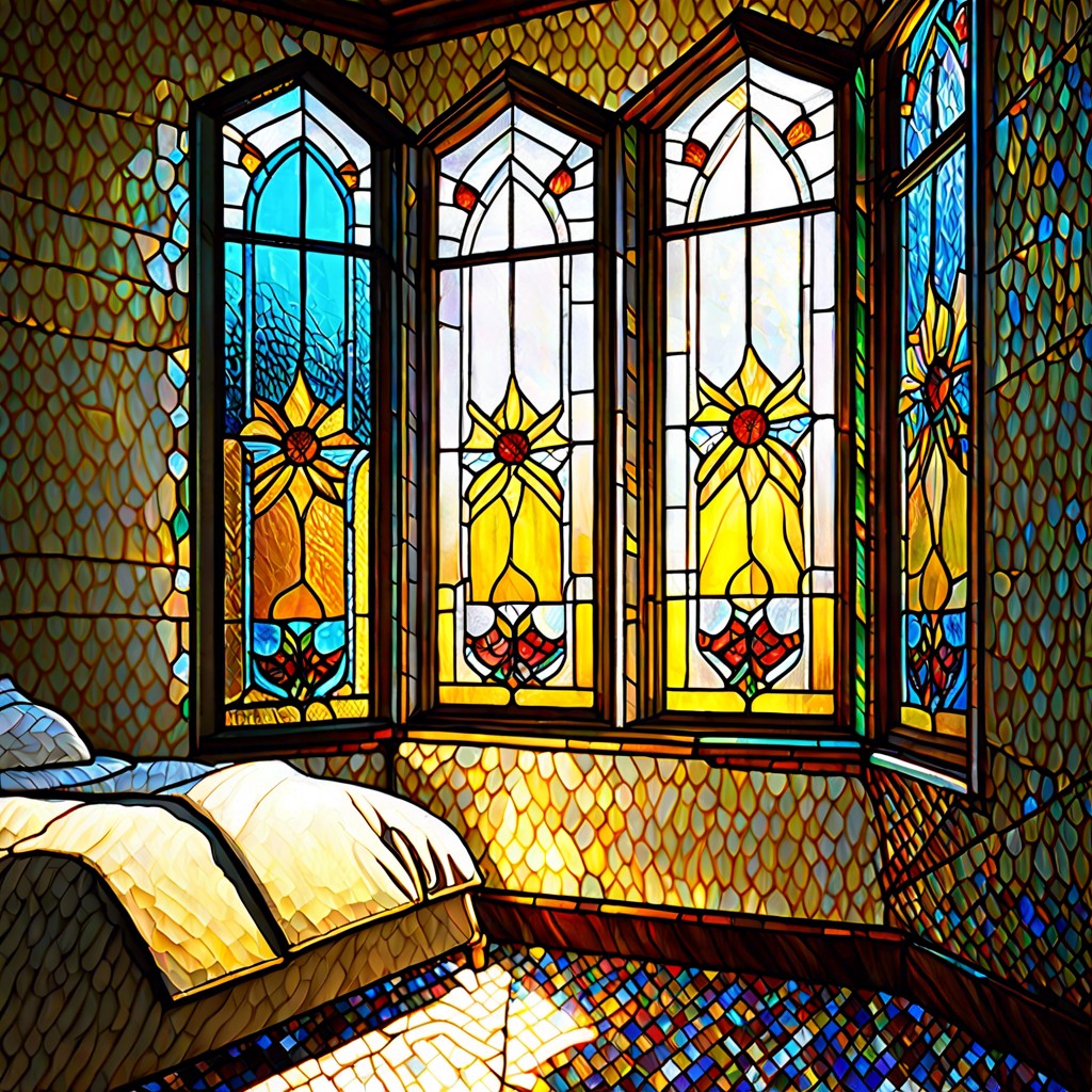 artistic stained glass corner feature
