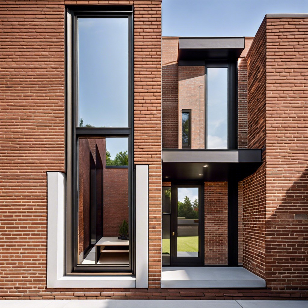 asymmetrical brick window ensembles