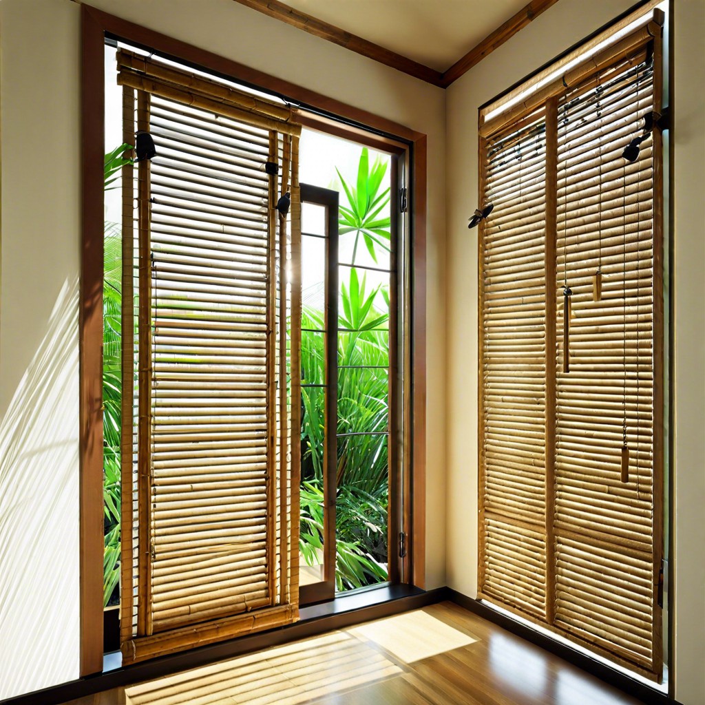 bamboo blinds adding an exotic touch
