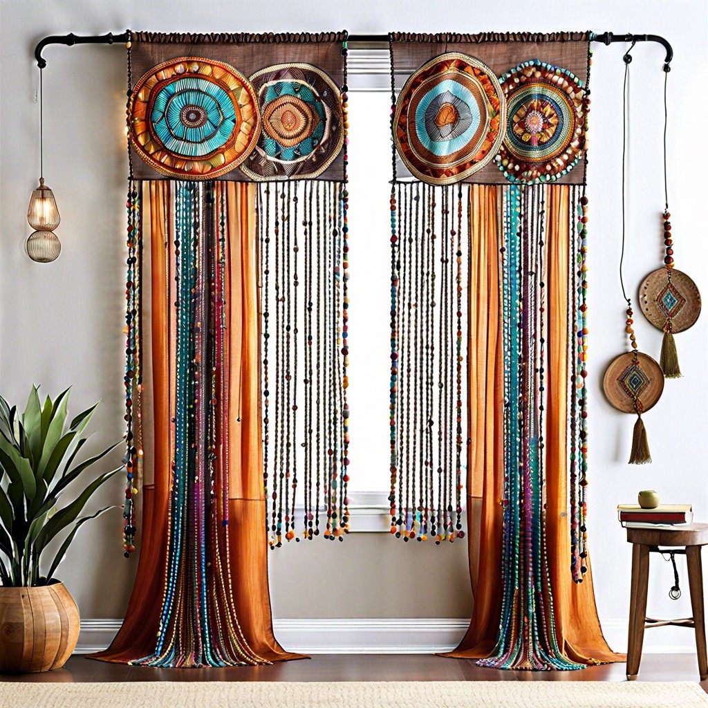 beaded curtains string together beads or pebbles for a bohemian divider
