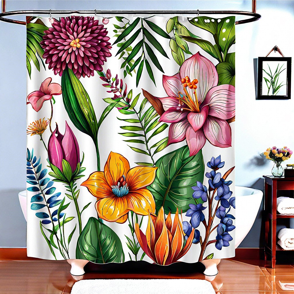 botanical print waterproof curtains