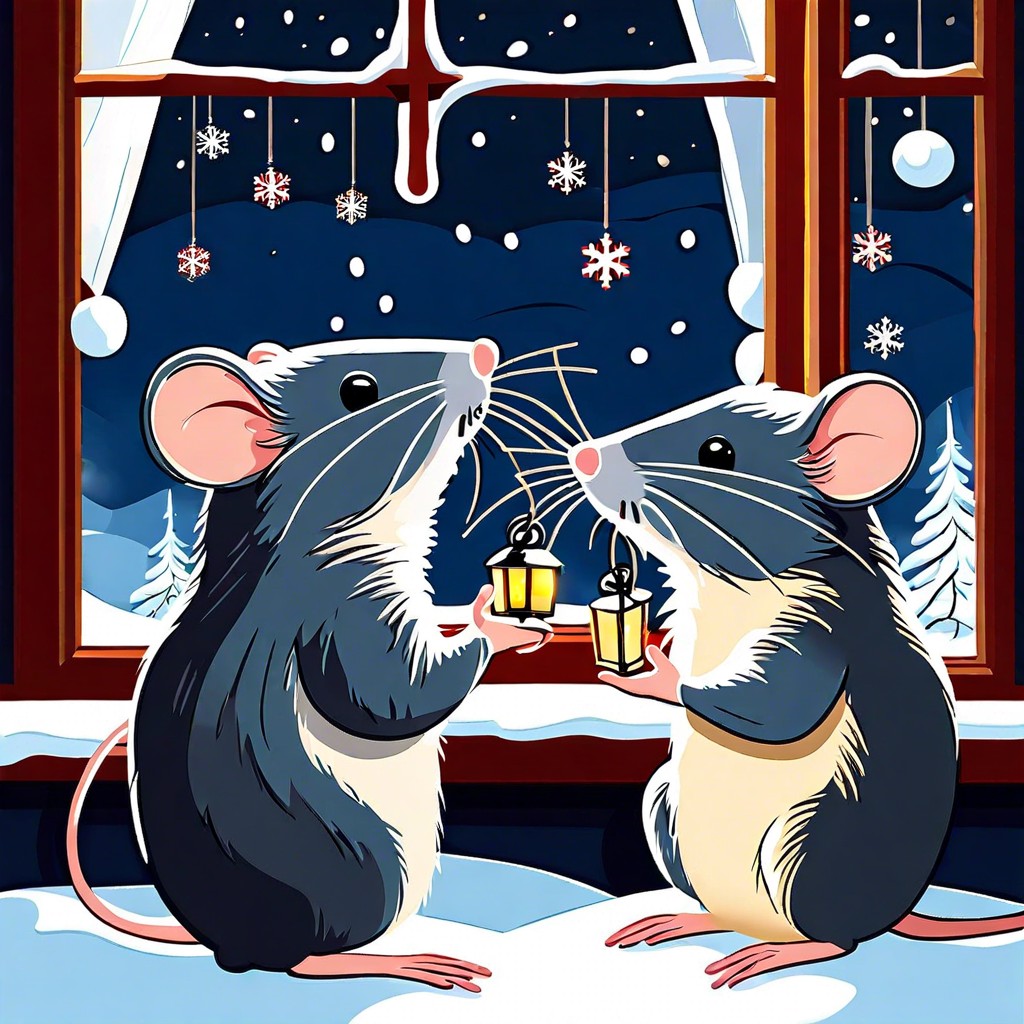 caroling christmas mice
