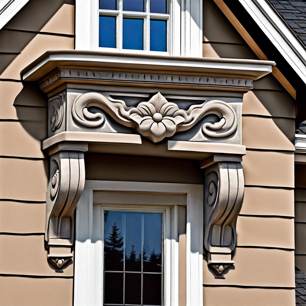 carved stone detail trim