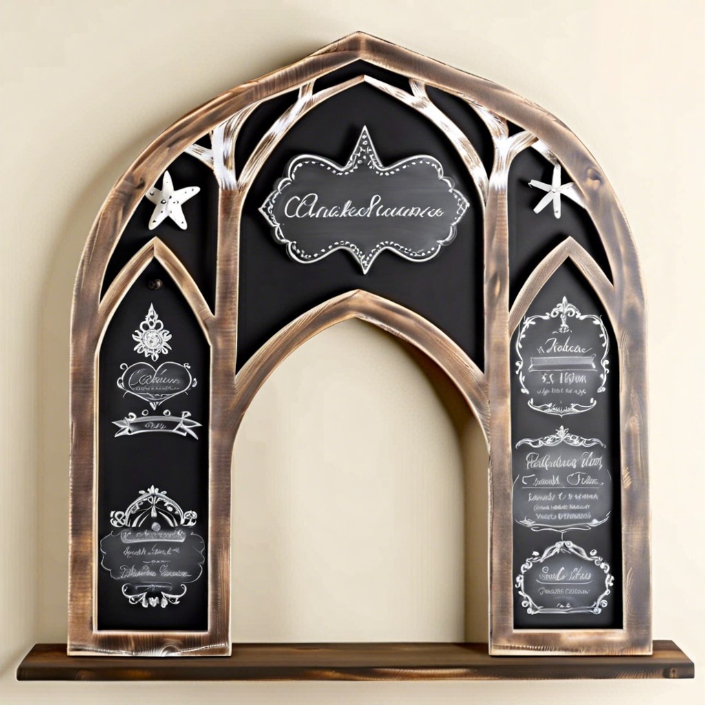 cathedral arch chalkboard for rustic decor