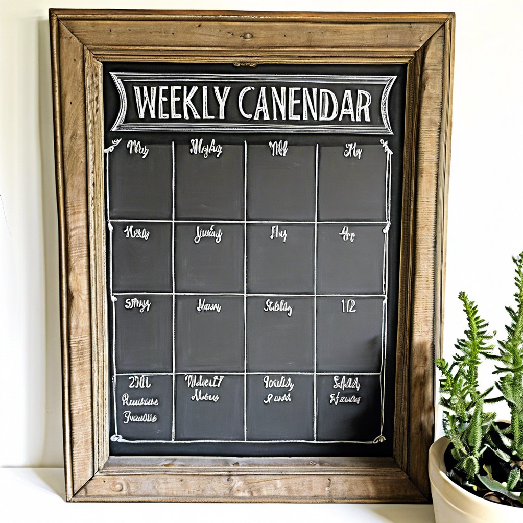 chalkboard weekly calendar