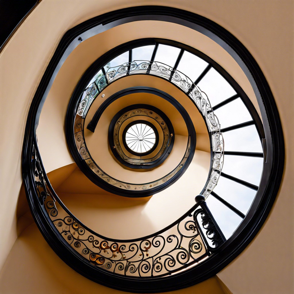 circular window for a spiral staircase