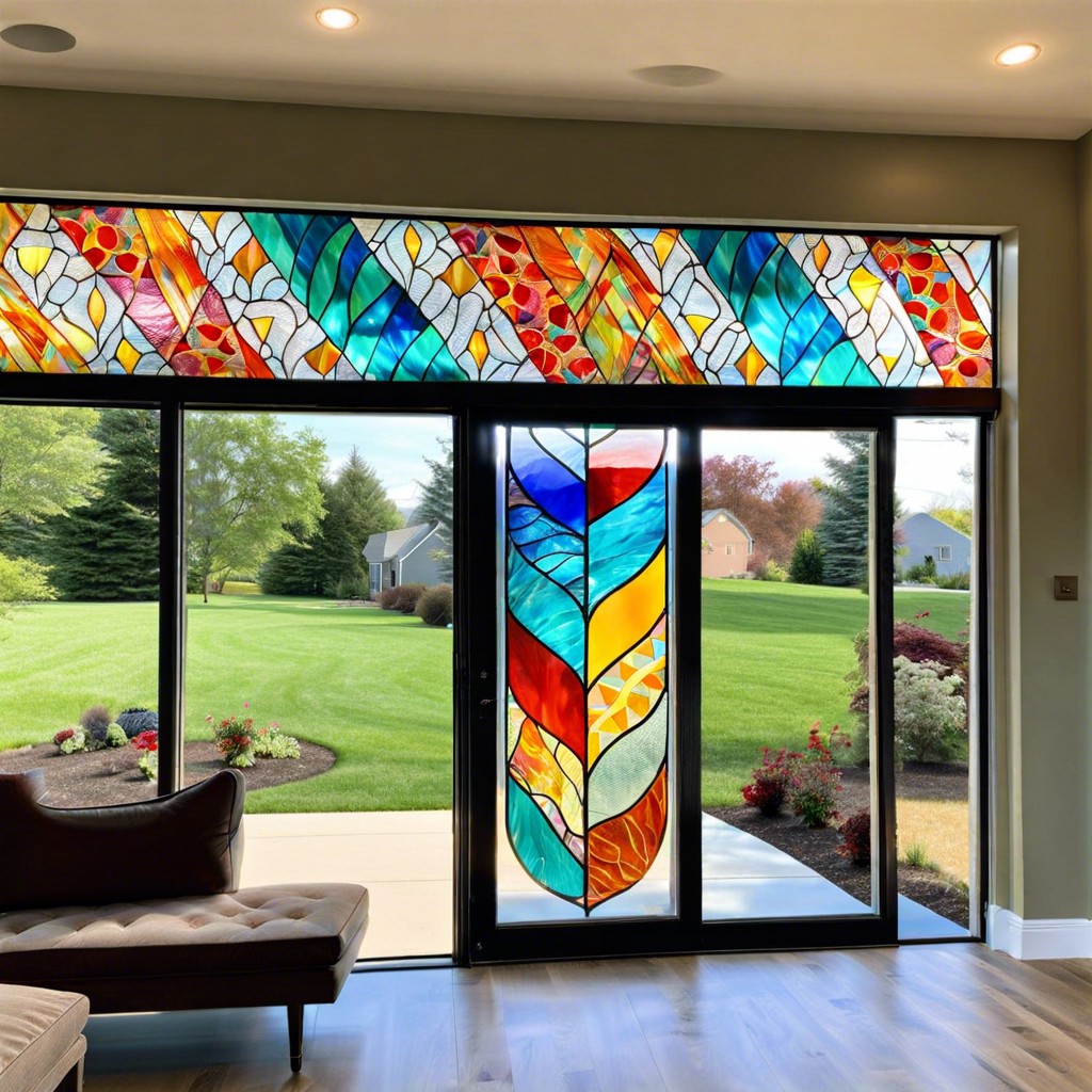 cling window film with colorful patterns