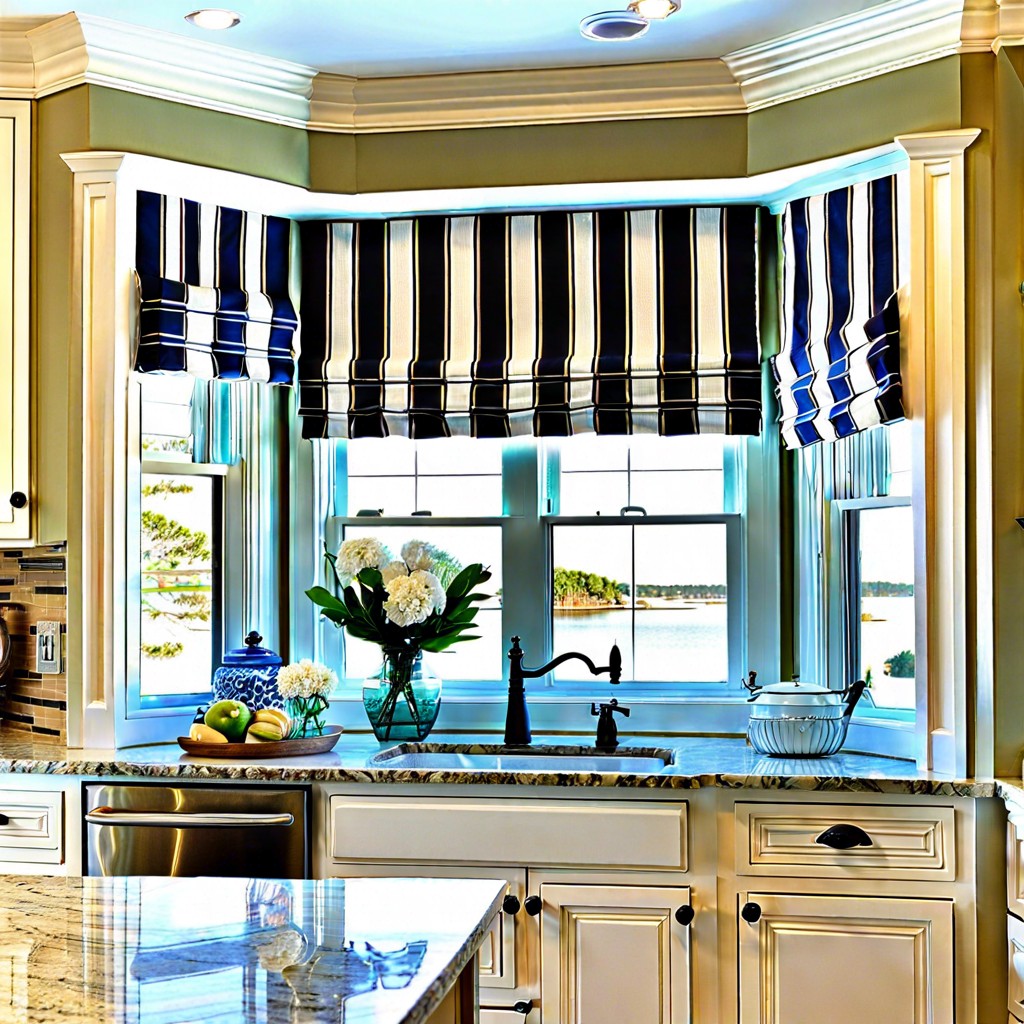 coastal stripes box pleat valances