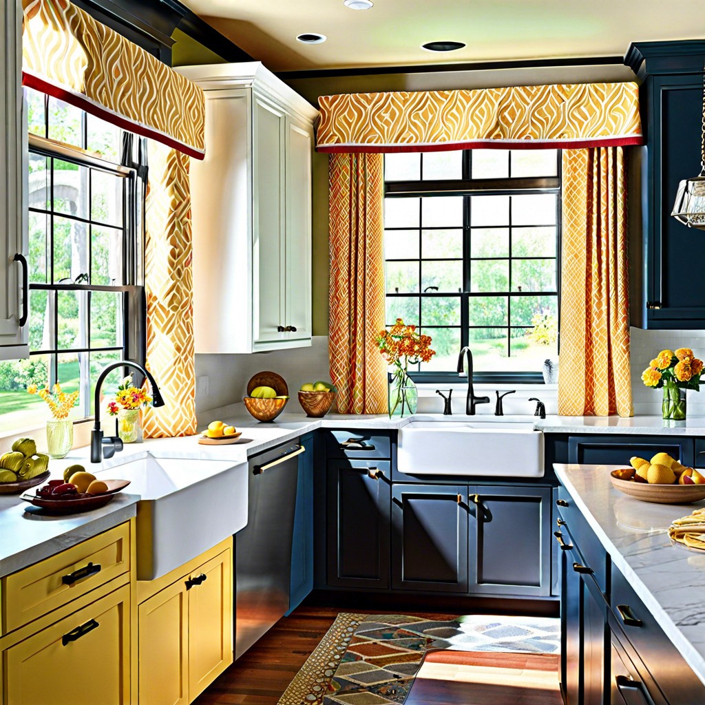 color block contrast valances