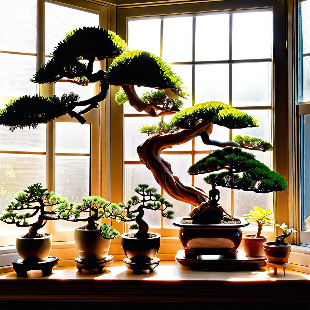 consider a window side bonsai collection