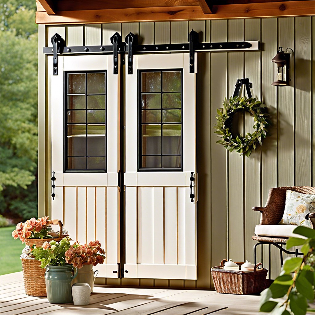 create a rustic appeal with barn door shutters
