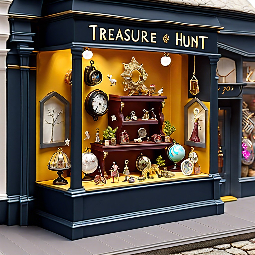 create a window display treasure hunt with small prizes