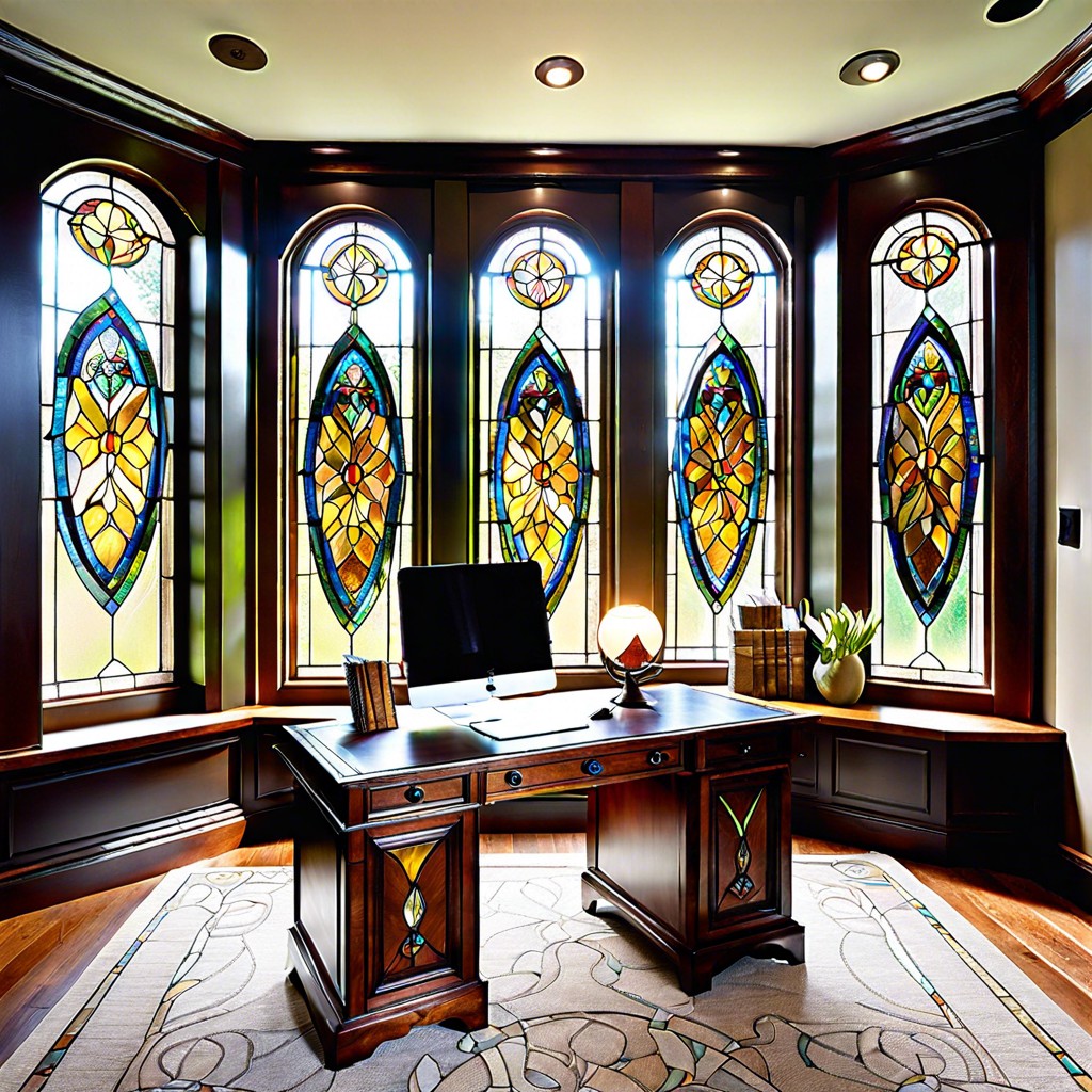 create an artful display with stained glass accents