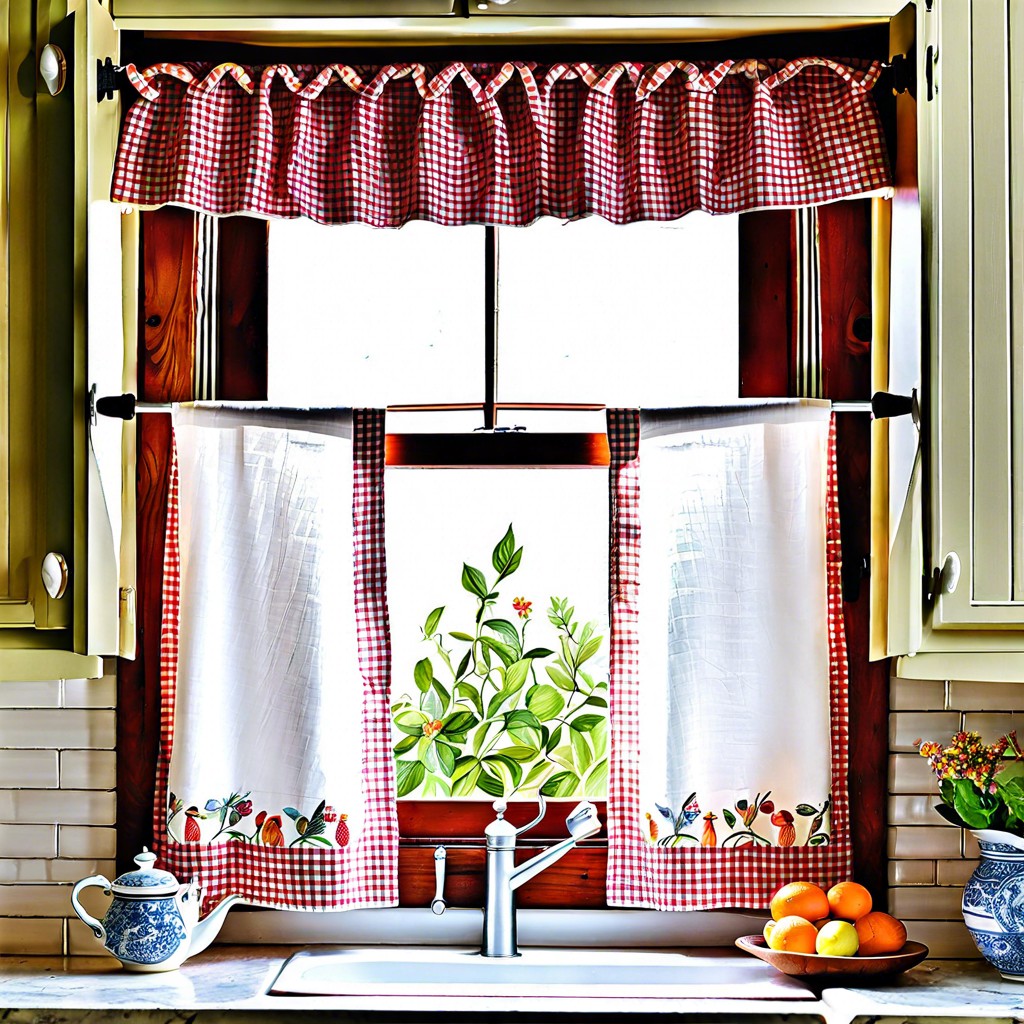 cupboard curtain a repurposed piece of fabric like a tea towel works for small windows