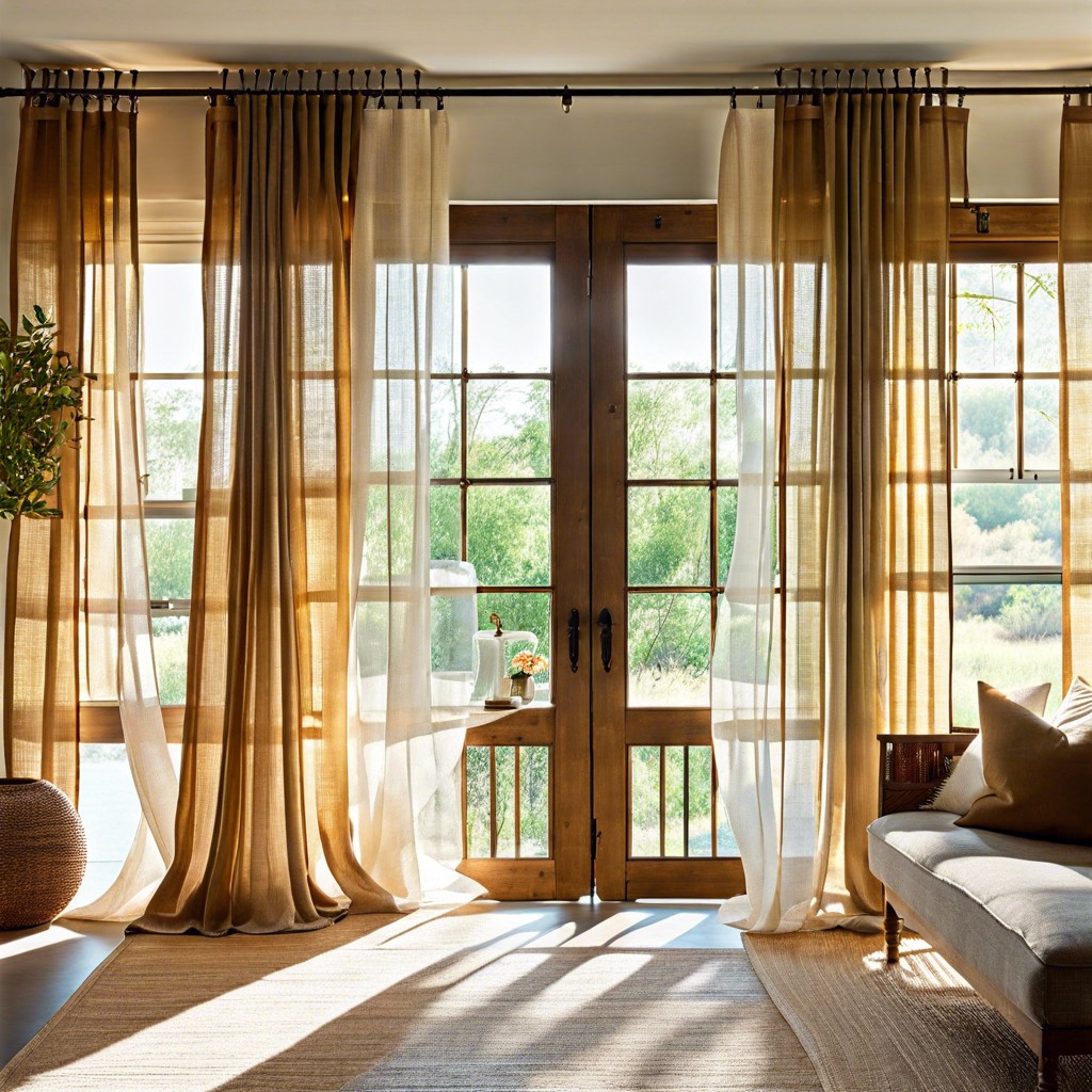 enhancing natural light light hued linen curtains
