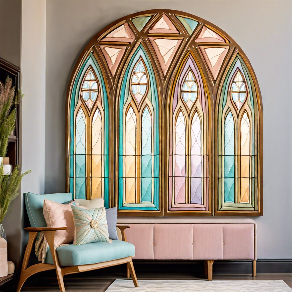 fabric draped cathedral window wall panel