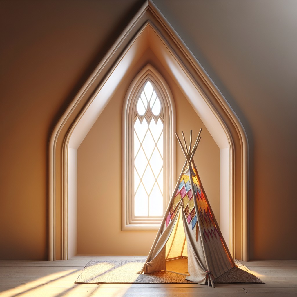 fabric teepees for pointed gable windows