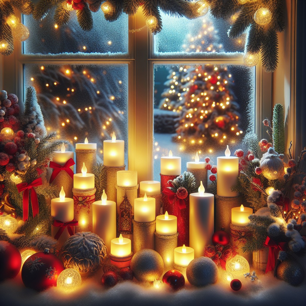 festive led candle display