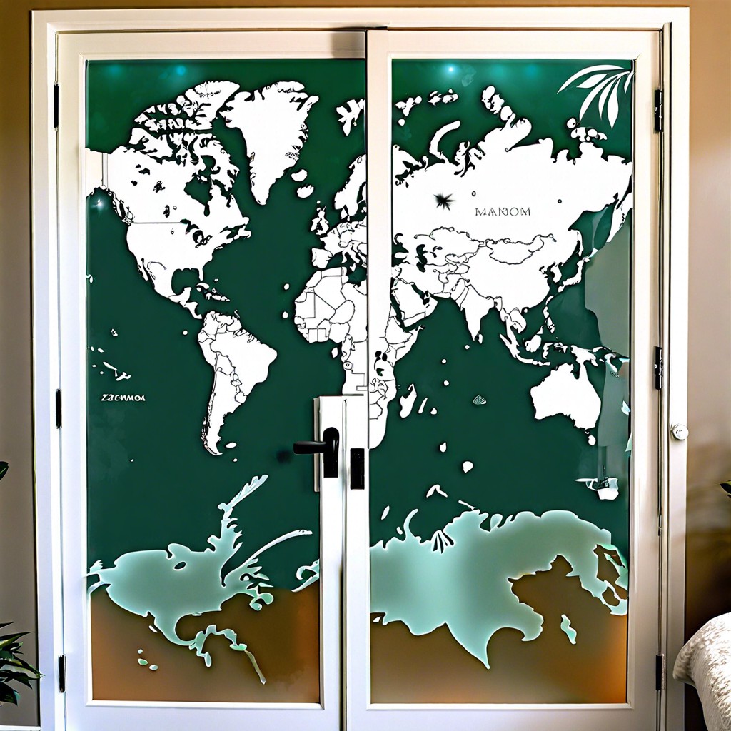 frosted glass maps – world or local maps for educational decor