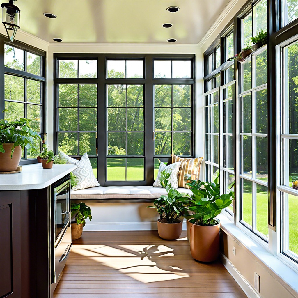 fusion windows with integrated plant shelves