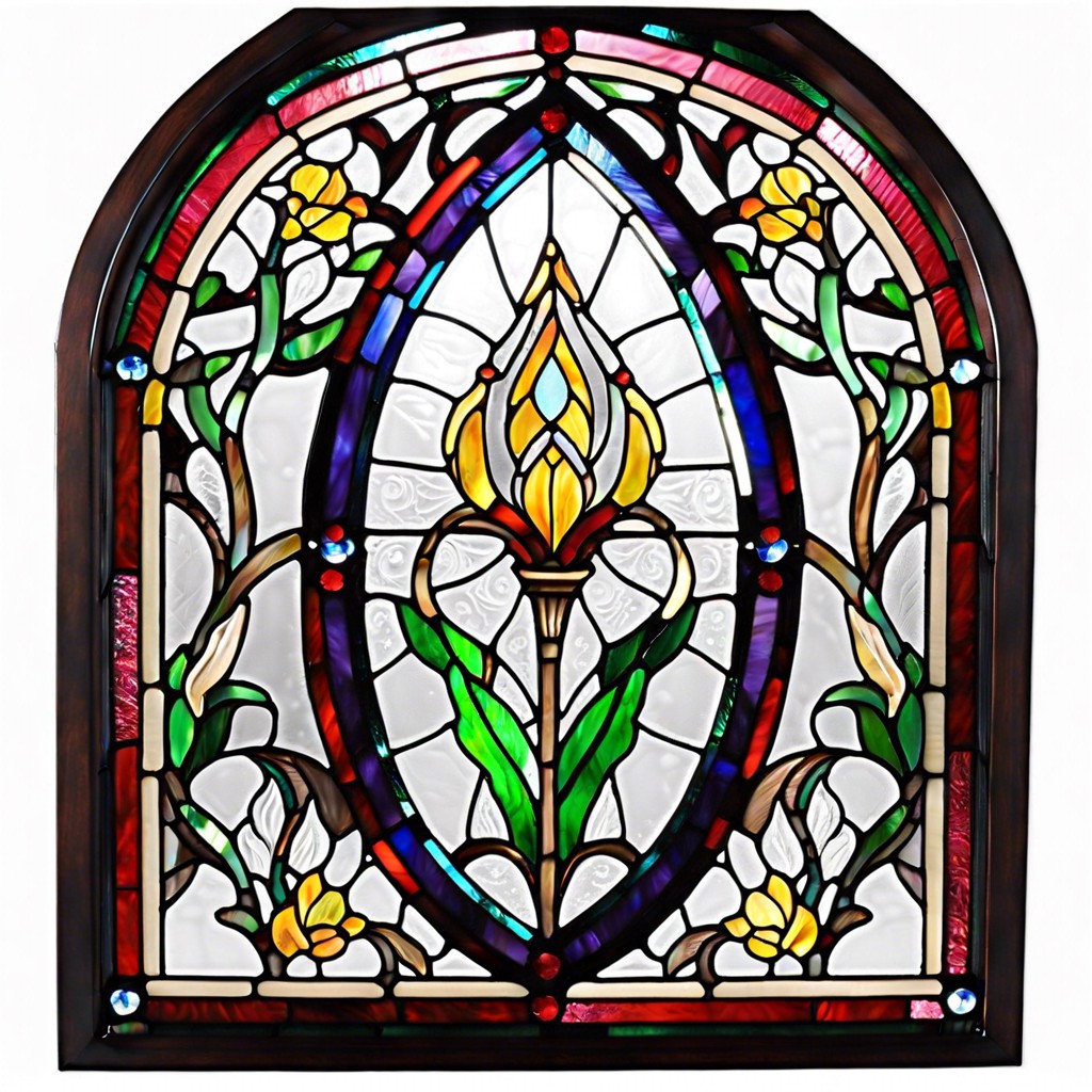 gothic arch stained glass wall hanging