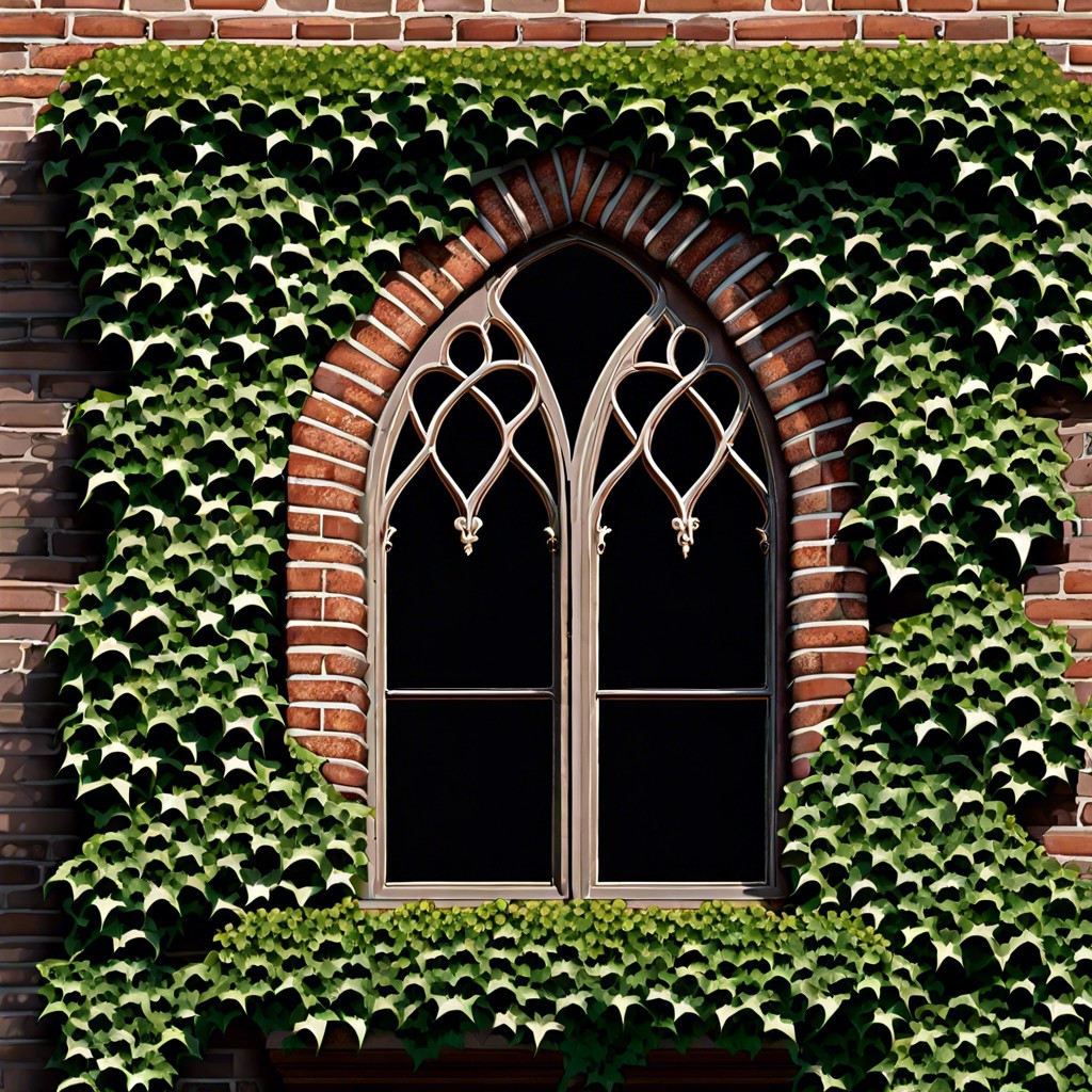 gothic inspired brick window arches