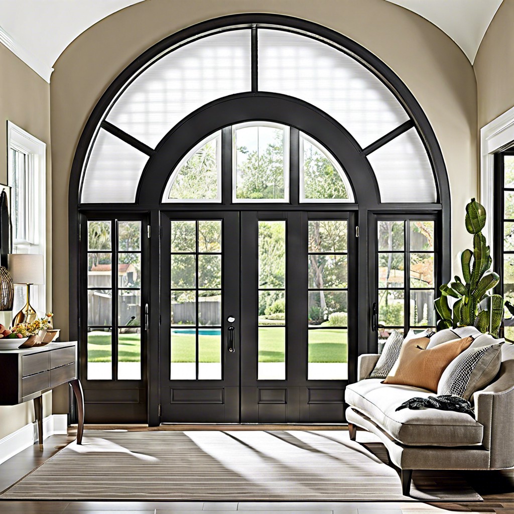 half circle arched window treatments for a modern aesthetic