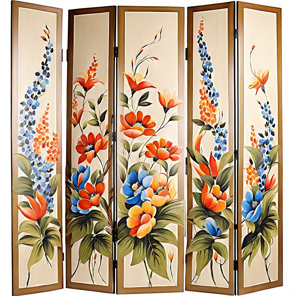 hand painted canvas room dividers