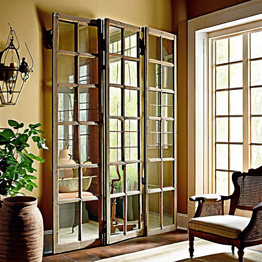 hanging window pane room divider