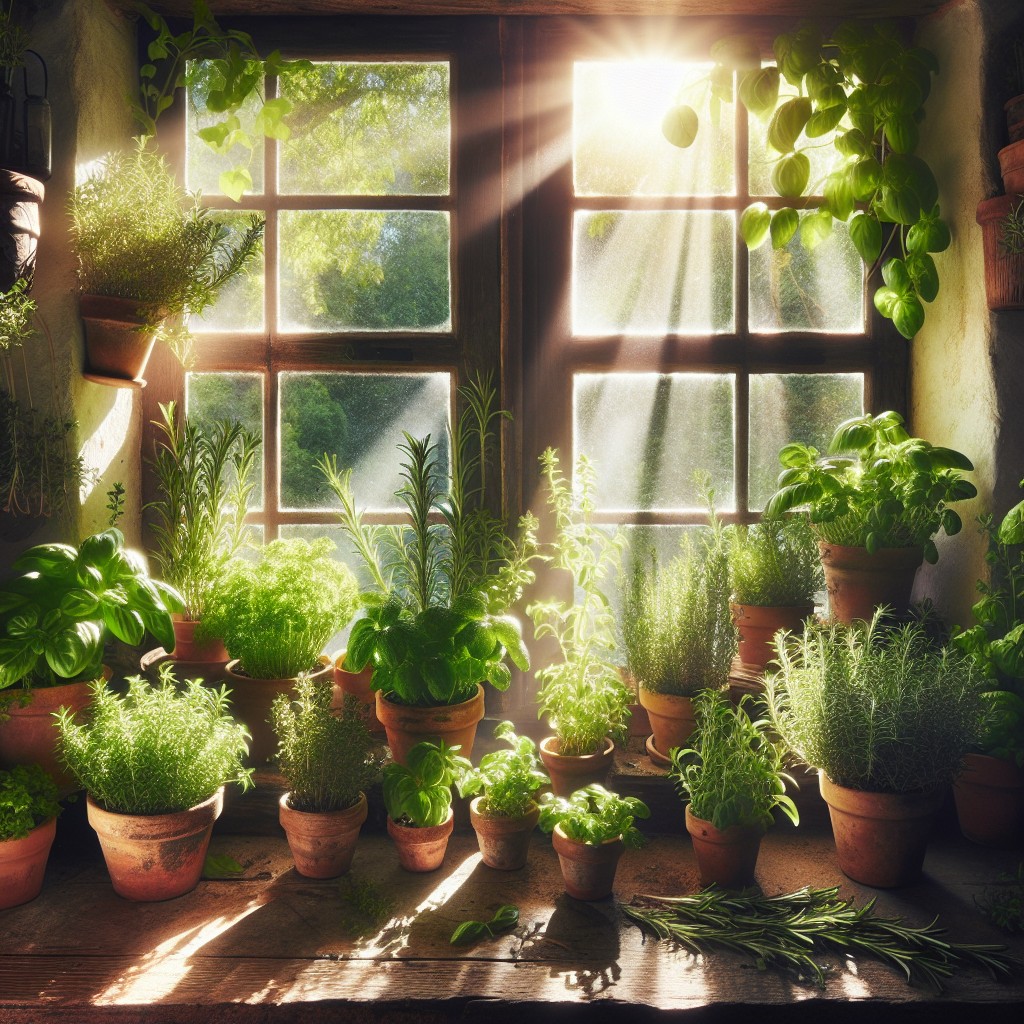 herb garden window ledge