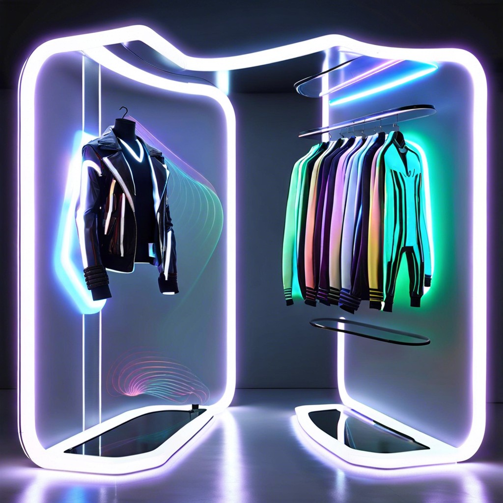 high tech light show with garments