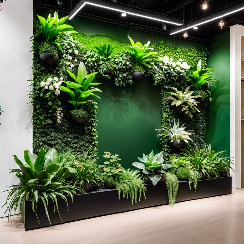 incorporate live plants or a green wall
