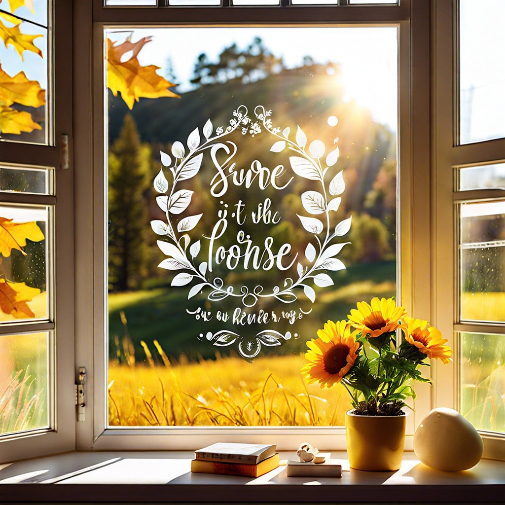 inspirational quote window clings