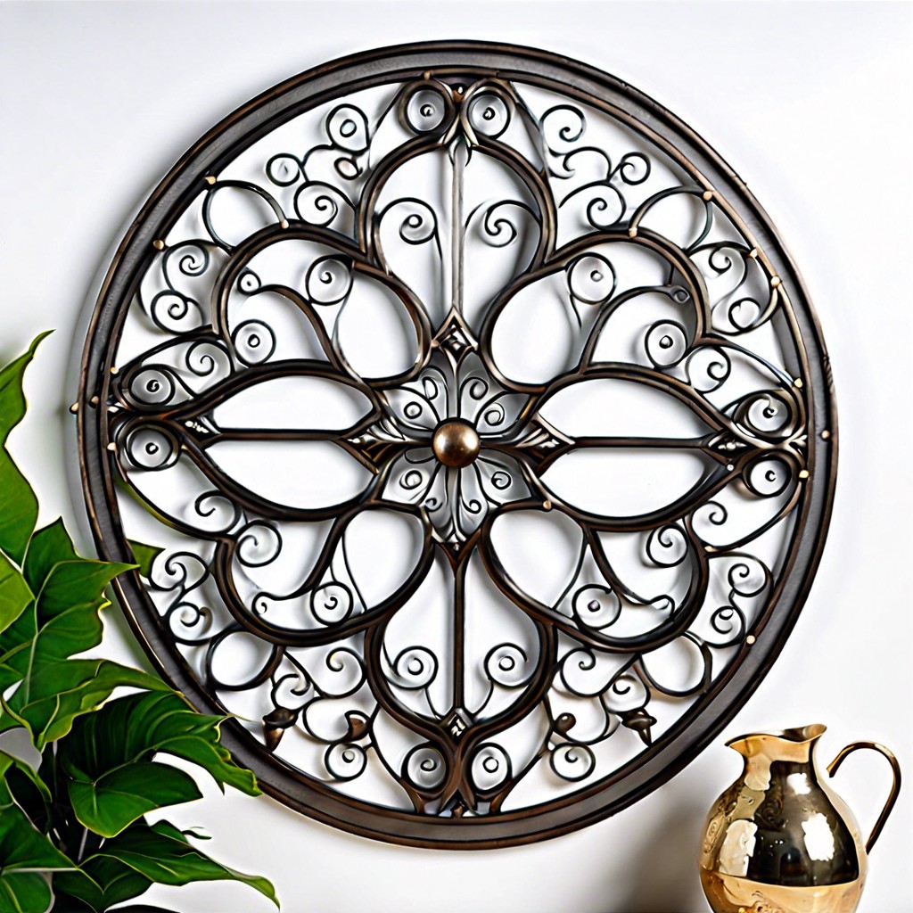 iron filigree cathedral window wall accent