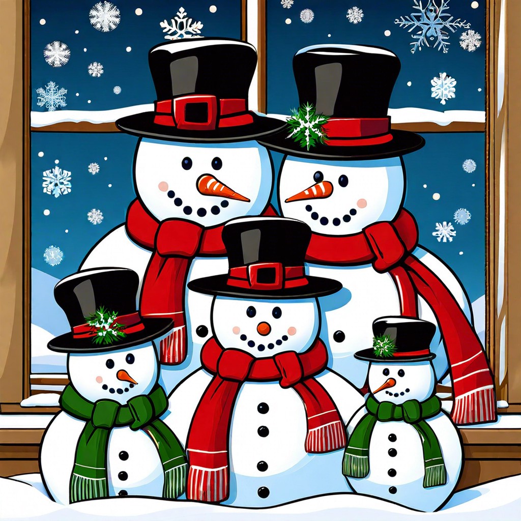 joyful snowman family