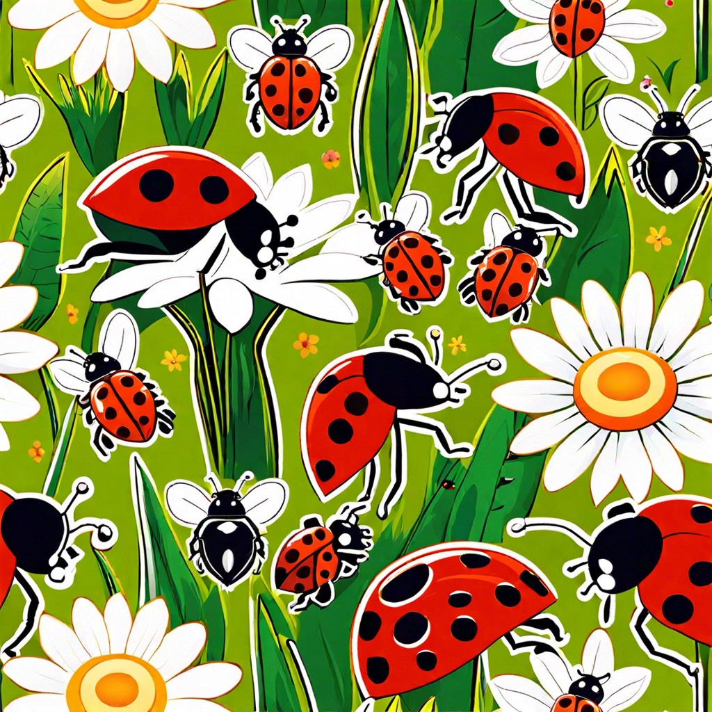 ladybug picnic scene