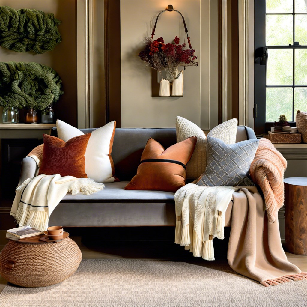 layered pillows amp throw blankets