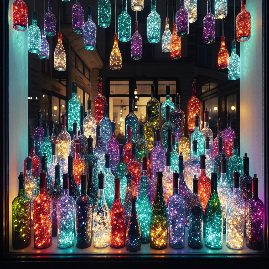 led illuminated wine bottle arrangements