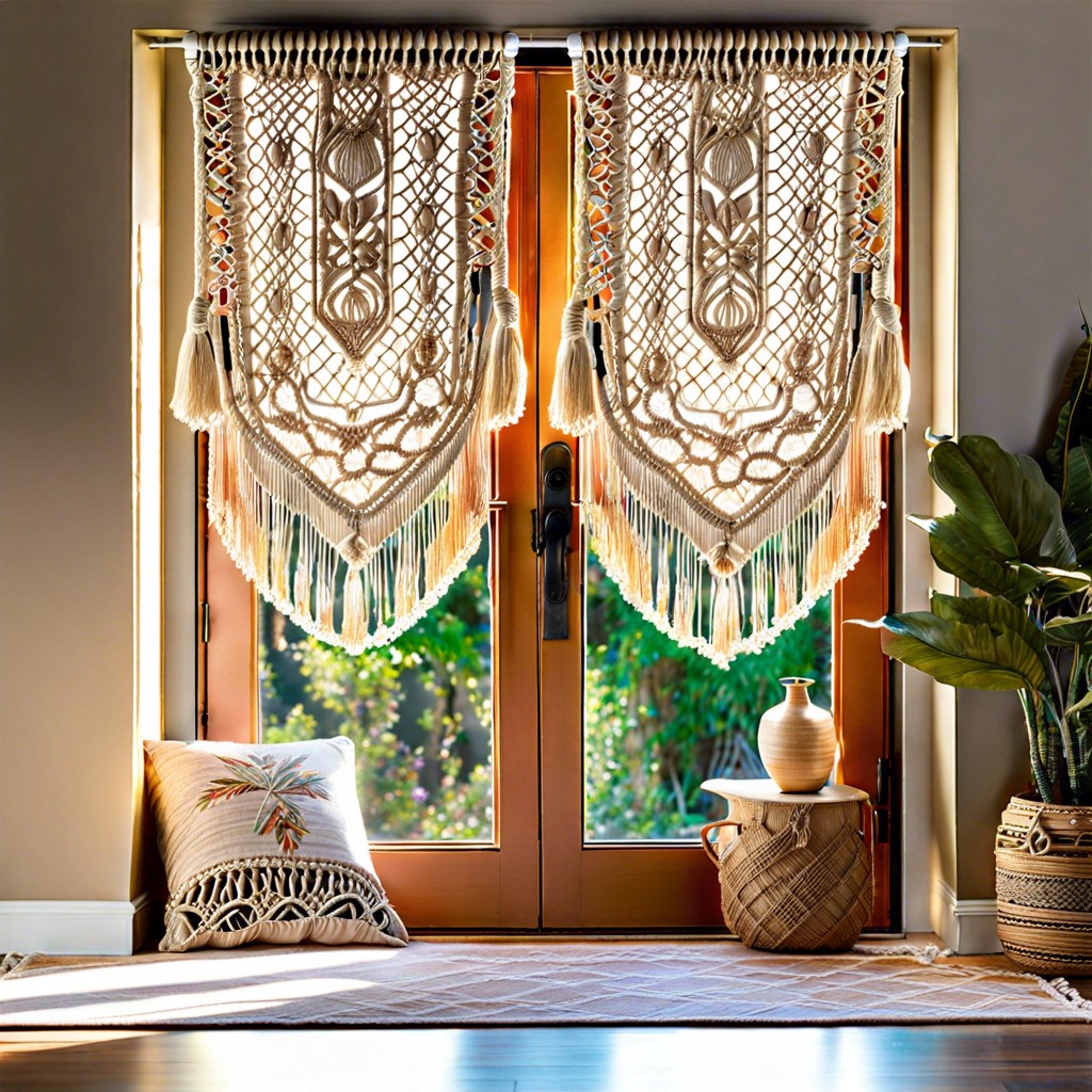 macrame window coverings for a bohemian feel